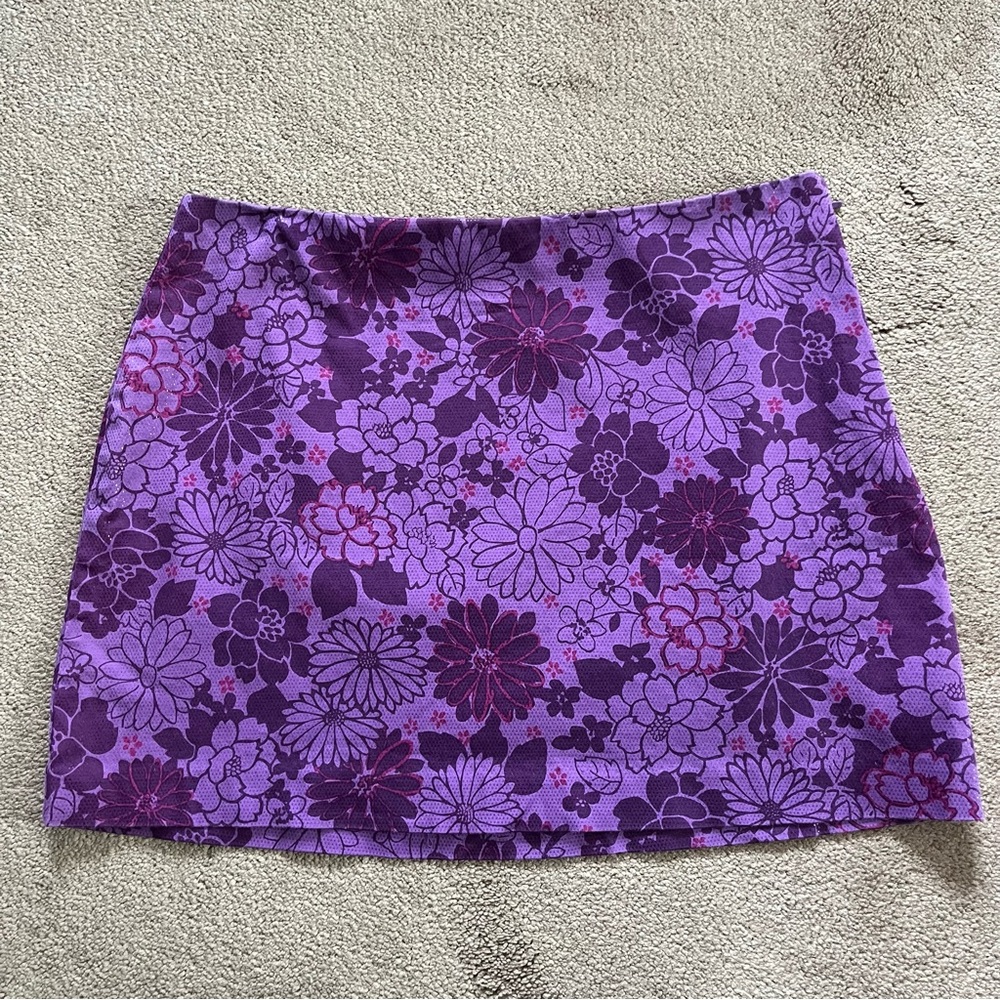 Vintage Express Stretch Women’s Side Zip Floral Mini Skirt Size 5/6